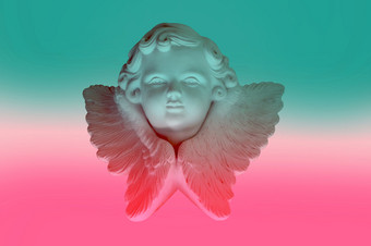 天使丘比特雕像古董复古的效果风格图片