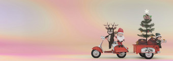 插图圣诞节出售促销活动<strong>模板</strong>概念购物在线圣诞<strong>老人老人</strong>和鹿古董踏板车复制空间为标志和文本