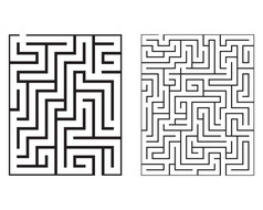 迷宫迷宫与条目和退出向量插图