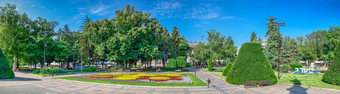 卢塞保加利亚自由广场卢塞城市保加利亚保加利亚阳光明媚的夏天一天自由广场卢塞城市保加利亚