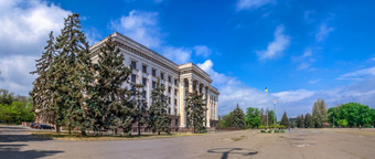 敖德萨贸易工会建筑库利科沃场乌克兰的的地方的悲剧与许多受害者的火五月敖德萨贸易工会建筑