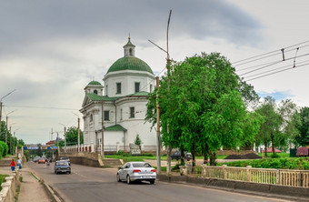 如果tserkva乌克兰教堂伊凡的浸信会的城市如果tserkva乌克兰多云的夏天一天教堂伊凡的浸信会如果tserkva乌克兰