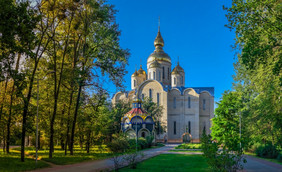 乌克兰麦克大教堂乌克兰阳光明媚的夏天早麦
