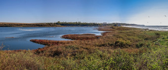 黑色的海海岸的度假胜地村<strong>莫尔斯</strong>科敖德萨地区乌克兰阳光明媚的春天一天<strong>莫尔斯</strong>科村敖德萨地区乌克兰