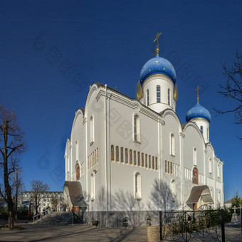 敖德萨乌克兰出生神圣的死亡修道院乌克兰阳光明媚的冬天一天假设修道院敖德萨乌克兰