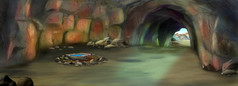 穴居人洞穴史前时代数字绘画背景插图穴居人洞穴史前时代