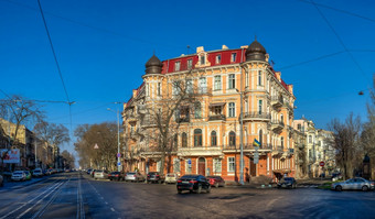 敖德萨乌克兰交响曲的海酒店的历史中心敖德萨阳光明媚的春天一天交响曲的海酒店敖德萨乌克兰