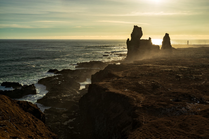 隆德兰加尔斯奈山半岛半岛背光日落冰岛隆德图片
