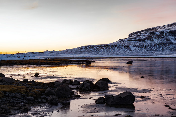 山斯奈山半岛半岛日落冬天冰岛山斯奈山半岛图片