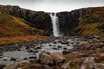 蒸汽瀑布瀑布塞迪斯峡湾东区冰岛蒸汽瀑布瀑布冰岛
