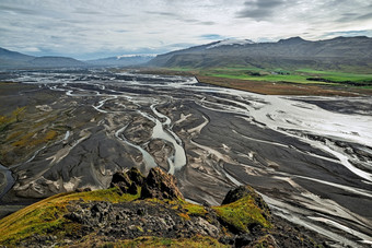 雄伟的河床上冰岛见过从以上雄伟的河床上冰岛