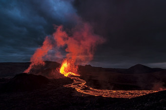 fagradalsfjall火山火山<strong>喷发</strong>的晚上之前日出雷克雅内斯半岛周围公里从雷克雅维克冰岛fagradalsfjall火山火山<strong>喷发</strong>的晚上冰岛