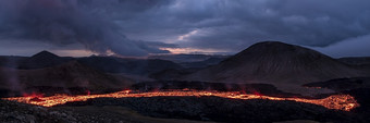 fagradalsfjall火山火山喷发的晚上之前日出雷克雅内斯半岛周围公里从雷克雅维克冰岛fagradalsfjall火山火山喷发的晚上冰岛