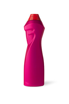 塑料瓶粉红色的颜色孤立的白色背景与剪裁路径