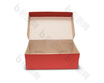 空红色的纸板盒子与打开<strong>成员</strong>孤立的白色背景与剪裁路径纸板盒子与<strong>成员</strong>孤立的白色背景