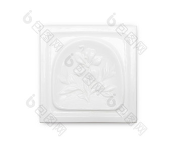 瓷砖壁炉烤箱白色装饰孤立的白色背景瓷砖壁炉烤箱白色装饰孤立的白色