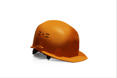 橙色塑料安全头盔孤立的白色背景绿色塑料安全头盔孤立的白色背景
