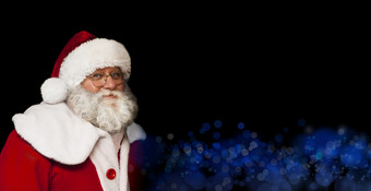 圣诞老人老人圣诞节概念特写镜头肖像童话圣诞老人老人好老传统家庭假期