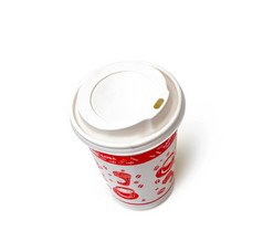 纸杯为咖啡茶孤立的白色背景纸杯为咖啡茶白色背景