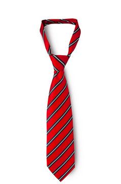 红色的但rsquo条纹领带采取从为休闲时间孤立的白色背景与剪裁路径