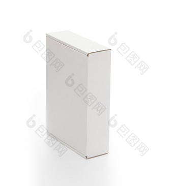 关闭白色空<strong>白纸</strong>箱盒子孤立的白色背景与剪裁路径