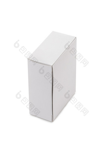 关闭白色空白纸箱盒子孤立的白色背景与剪裁路径