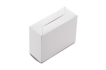 关闭白色空<strong>白纸</strong>箱盒子孤立的白色背景与剪裁路径