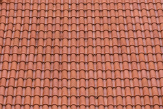 特写镜头的红色的粘土屋顶瓷砖背景