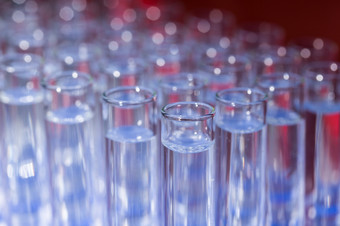 玻璃测试管填满与液体架为实验科学研究实验室