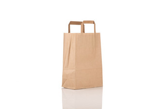 简单的纸袋孤立的白色背景纸袋孤立的白色背景