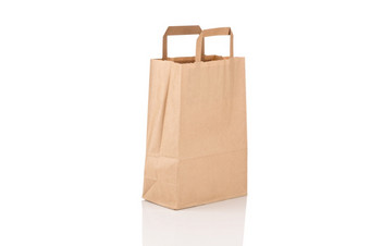 简单的纸袋孤立的白色背景纸袋孤立的白色背景