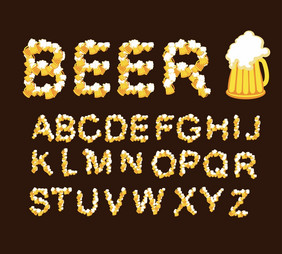 字体啤酒吃水啤酒信从啤酒杯子