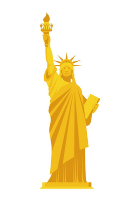 金雕像自由珍贵的象征美国纪念碑珍贵的