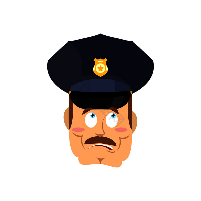 惊讶警察困惑警察惊讶警察官