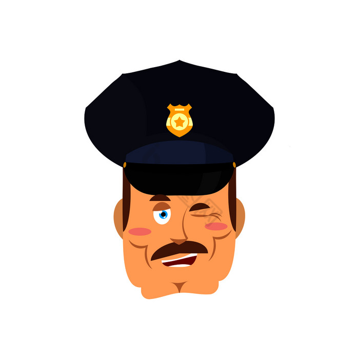 警察眨眼好警察模仿微笑脸康斯特布尔警察