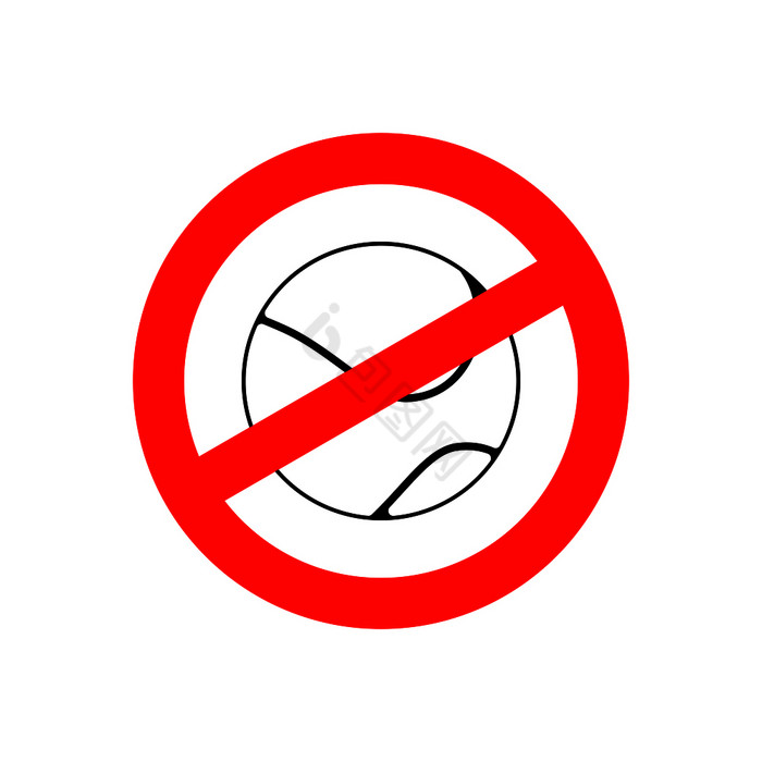 停止网球禁止团队游戏的禁止标志球禁止象征