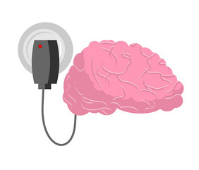 充电为大脑人类大脑和充电器