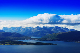 挪威峡湾渠道景观背景挪威峡湾渠道景观背景