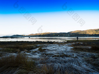 拍摄美秋天挪威罗弗敦群岛岛屿景观背景背景拍摄美秋天挪威罗弗敦群岛岛屿景观引入