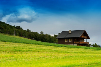 经典挪威小屋景观背景经典挪威小屋景观背景