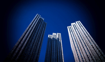 三个摩天大楼建筑体系结构背景