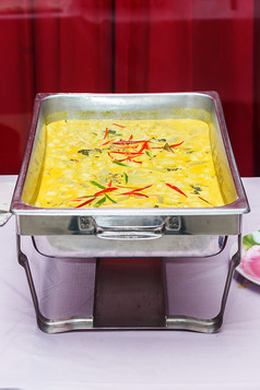 泰国食物绿色咖喱鸡强烈的汤