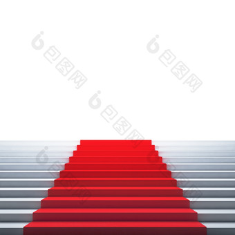 楼梯与红色的地毯