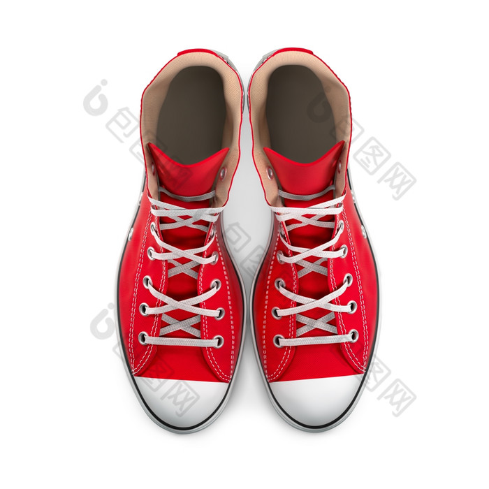 红色的运动鞋孤立的白色背景运动鞋