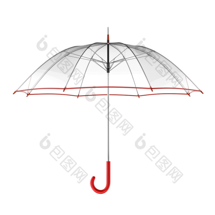 清晰的透明的伞孤立的白色背景插图清晰的透明的伞孤立的白色背景插图