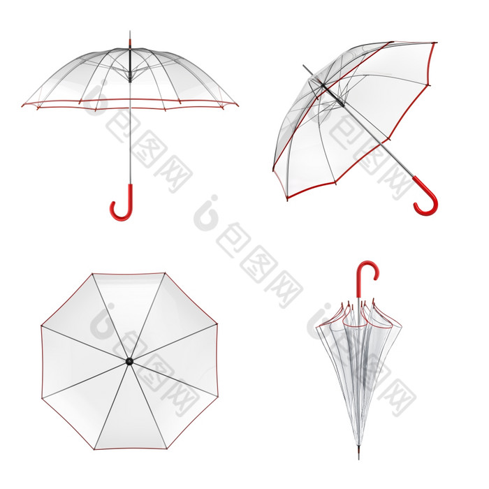 清晰的透明的伞孤立的白色背景插图清晰的透明的伞孤立的白色背景插图