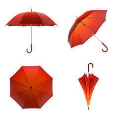 橙色秋天伞孤立的白色背景插图橙色秋天伞孤立的白色背景插图