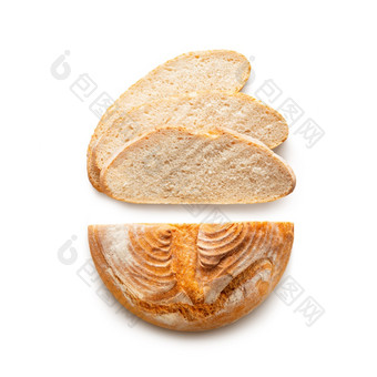 轮烤粮食面包切片孤立的白色背景前视图轮烤粮食面包