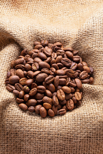 咖啡豆子粗麻布纹理背景咖啡豆子粗麻布背景