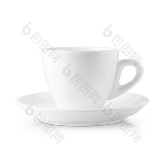 白色咖啡杯与<strong>飞碟</strong>孤立的白色背景白色咖啡杯与<strong>飞碟</strong>白色背景